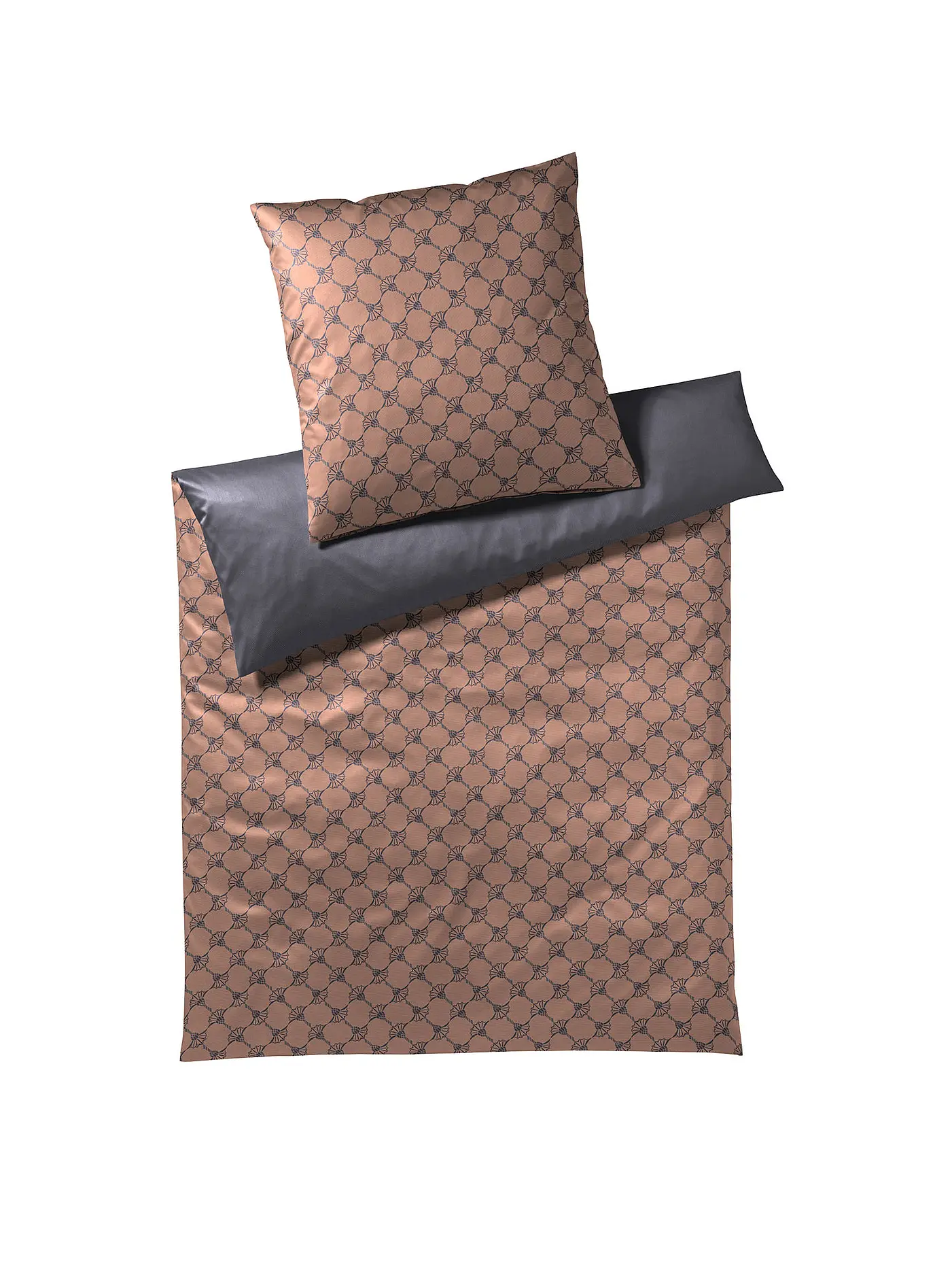 JOOP | Satin Bettwäsche Cornflower Double 70x90cm / 140x200cm Gelb | kupfer